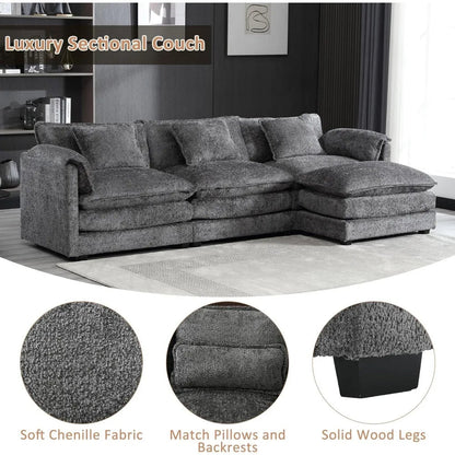 Modern Chenille L-Shaped Sectional Sofa