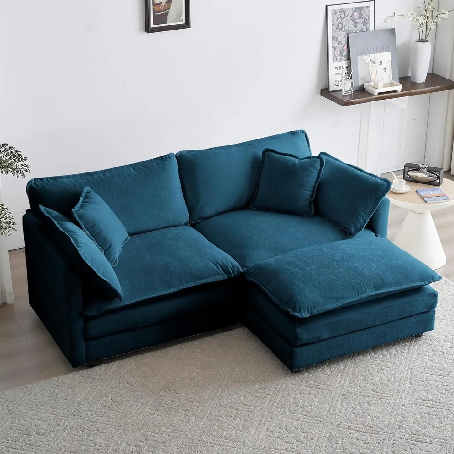 Modern Chenille L-Shaped Sectional Sofa