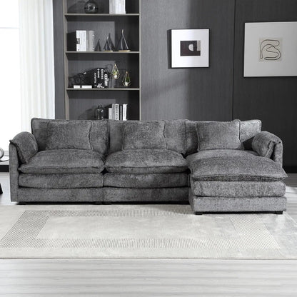 Modern Chenille L-Shaped Sectional Sofa