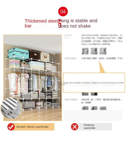 Modern Collapsible Storage Wardrobe Rack