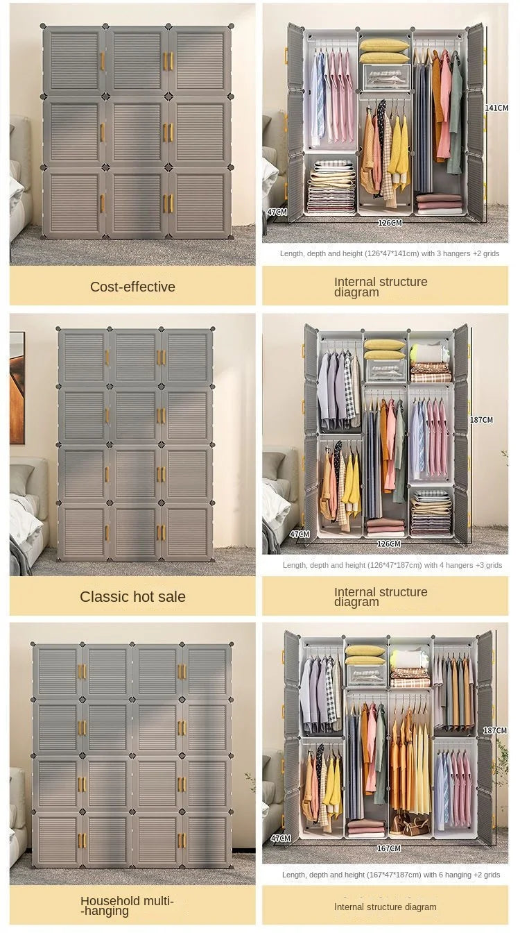 Modern Collapsible Storage Wardrobe Rack