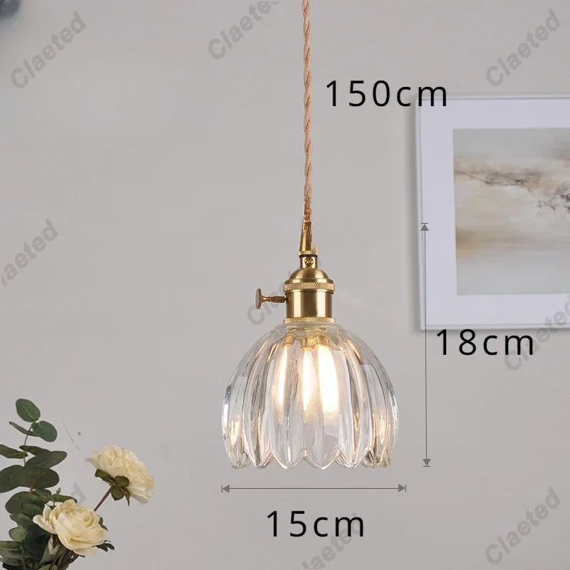 Modern Copper Glass LED Pendant Light