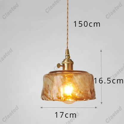 Modern Copper Glass LED Pendant Light