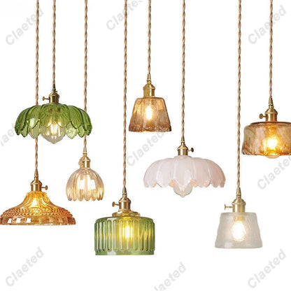 Modern Copper Glass LED Pendant Light