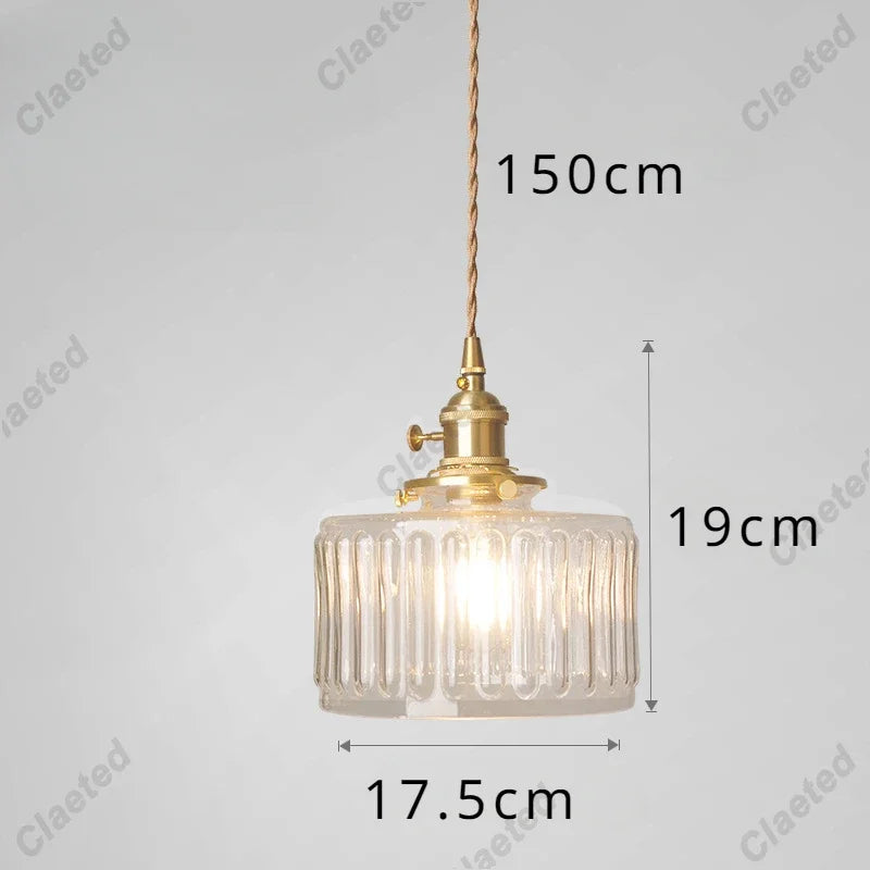 Modern Copper Glass LED Pendant Light