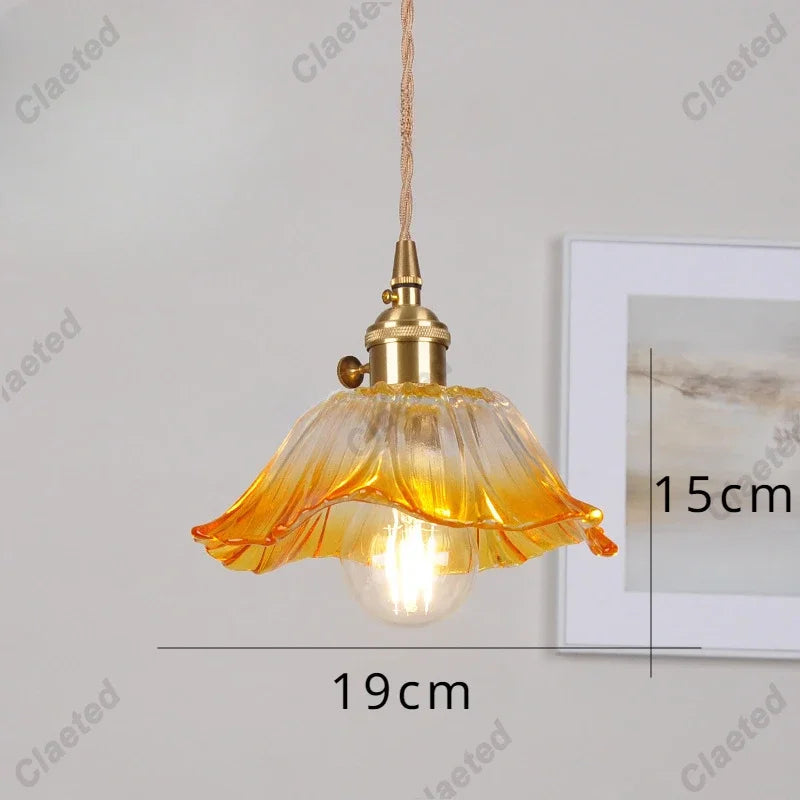 Modern Copper Glass LED Pendant Light