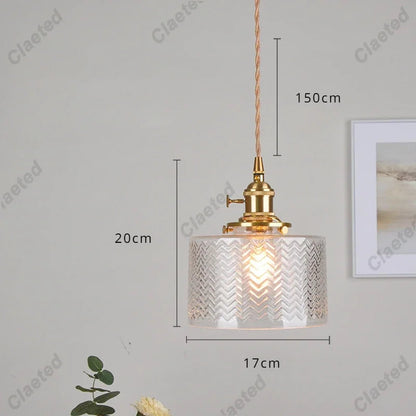 Modern Copper Glass LED Pendant Light