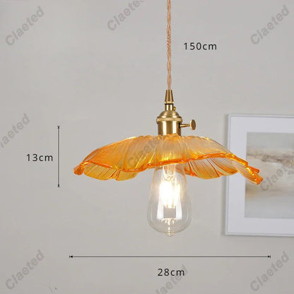 Modern Copper Glass LED Pendant Light