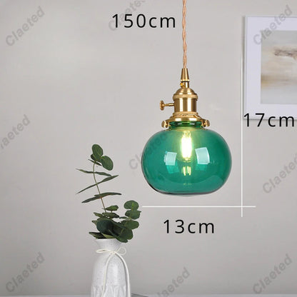 Modern Copper Glass LED Pendant Light