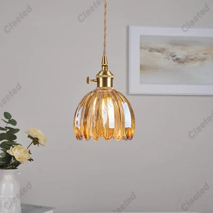 Modern Copper Glass LED Pendant Light