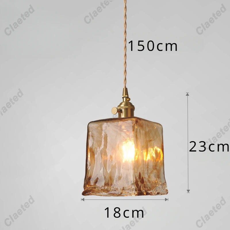 Modern Copper Glass LED Pendant Light