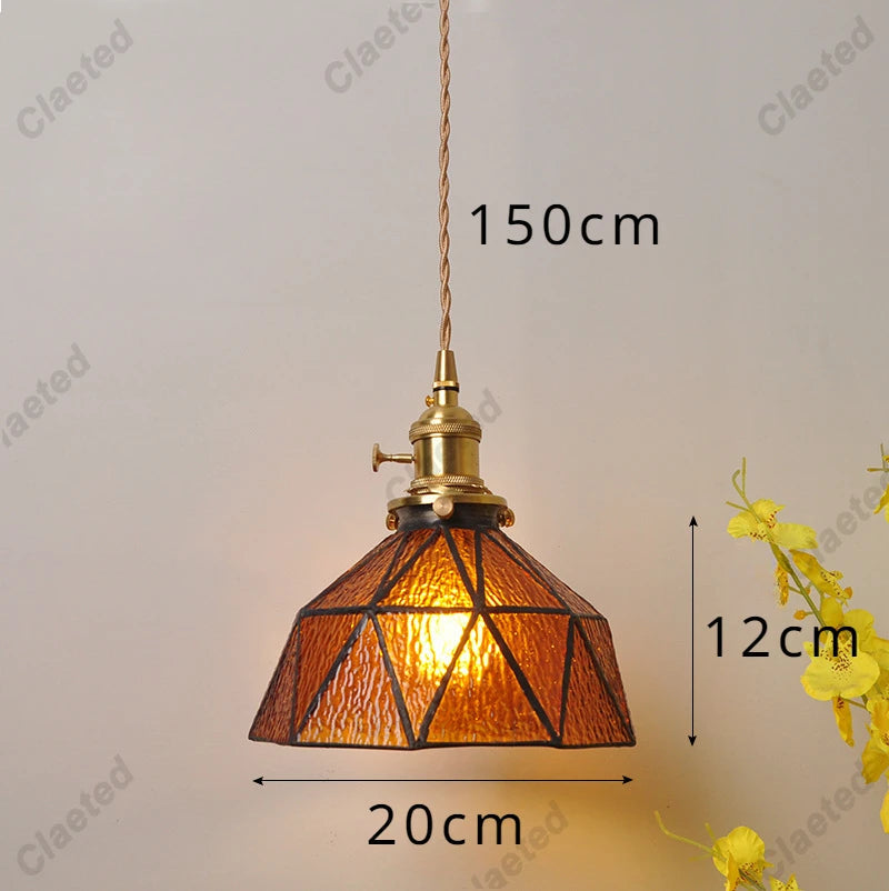 Modern Copper Glass LED Pendant Light