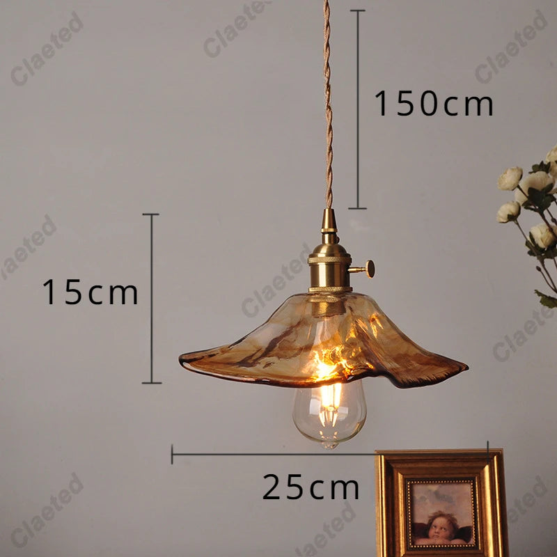 Modern Copper Glass LED Pendant Light