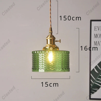 Modern Copper Glass LED Pendant Light