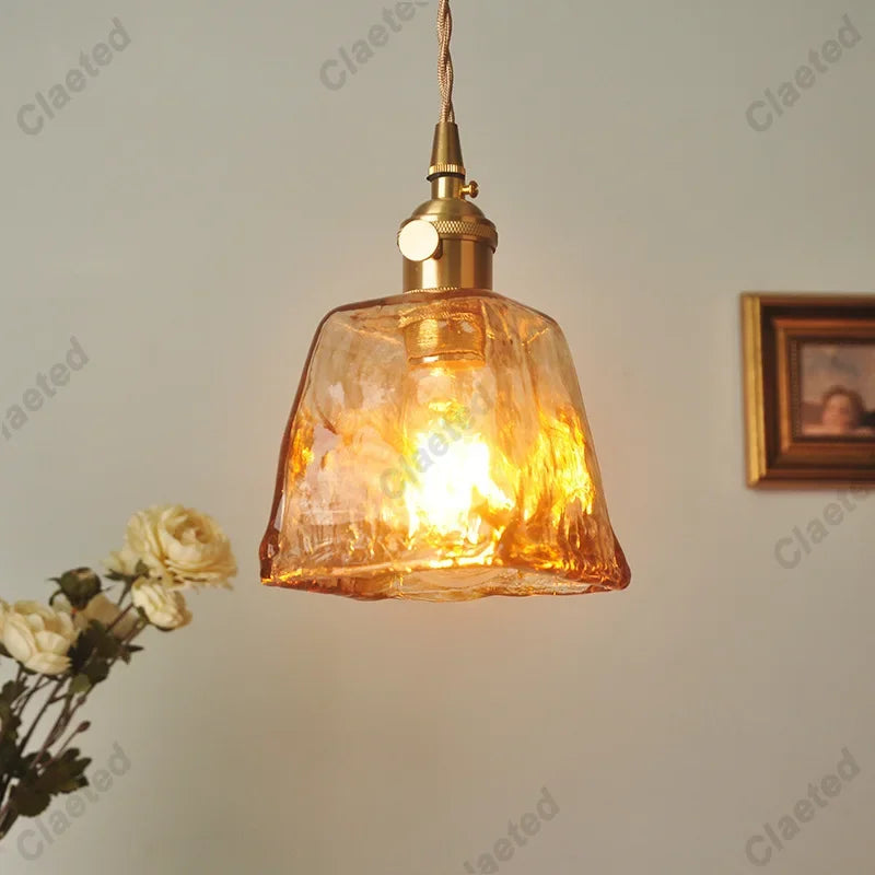 Modern Copper Glass LED Pendant Light