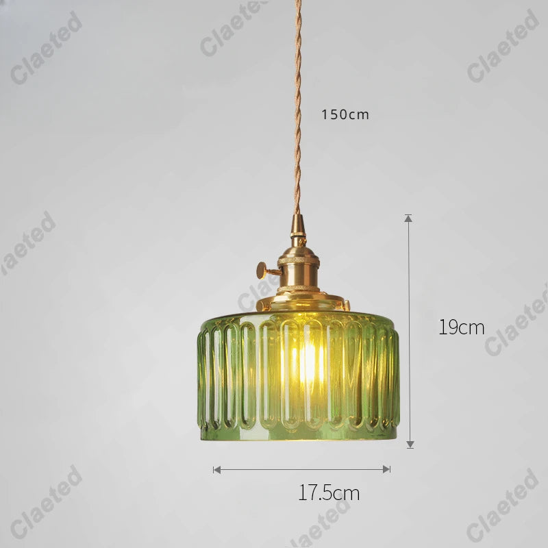 Modern Copper Glass LED Pendant Light