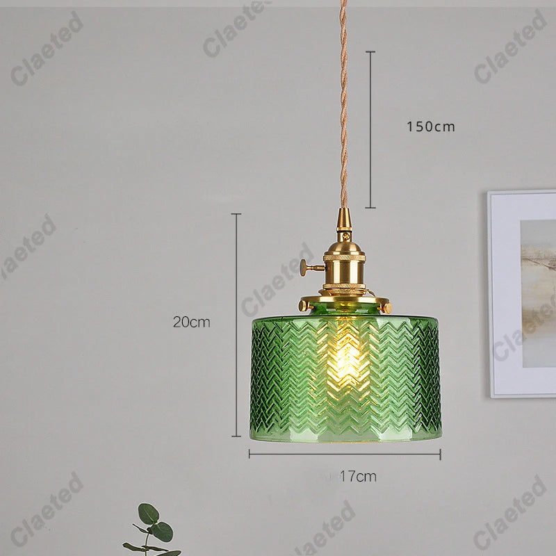 Modern Copper Glass LED Pendant Light