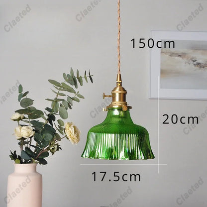 Modern Copper Glass LED Pendant Light