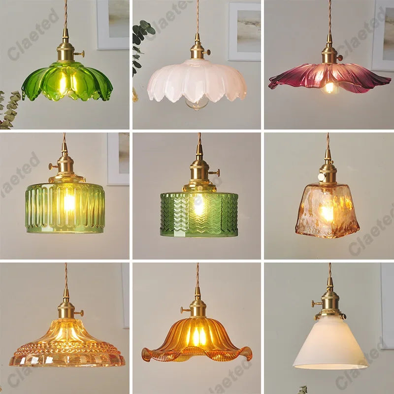 Modern Copper Glass LED Pendant Light