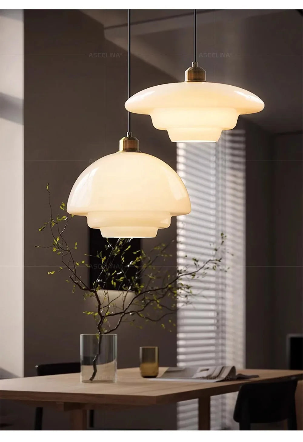 Modern Cream Glass Pendant Light