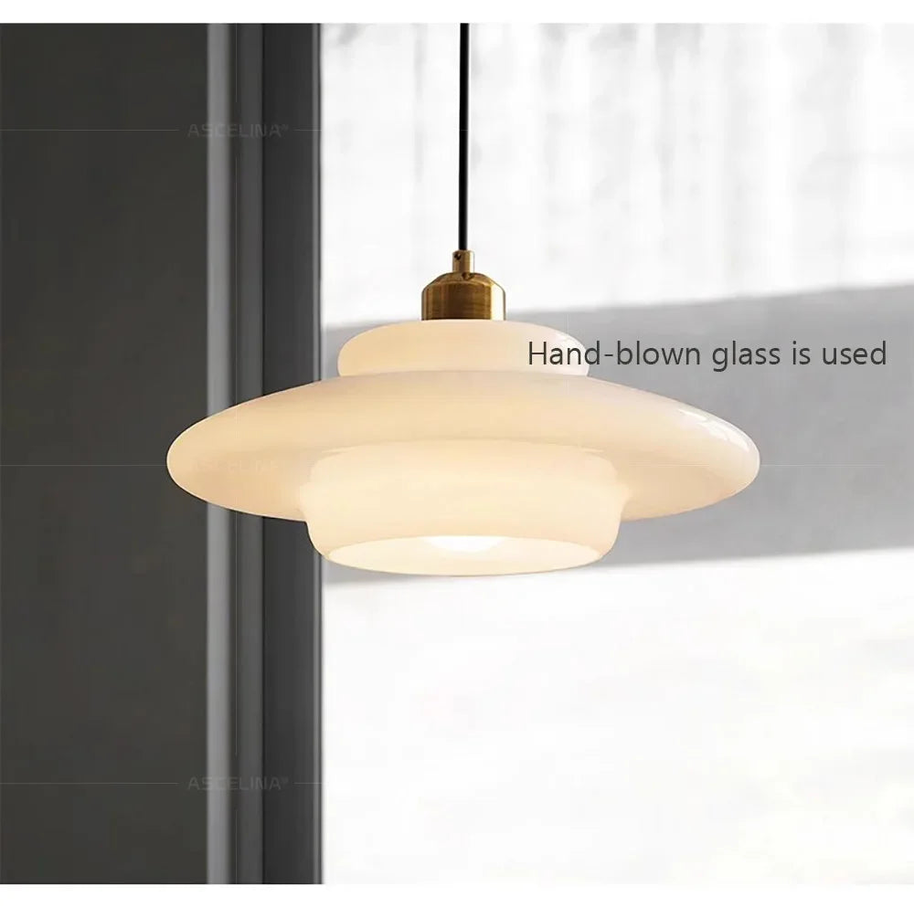 Modern Cream Glass Pendant Light