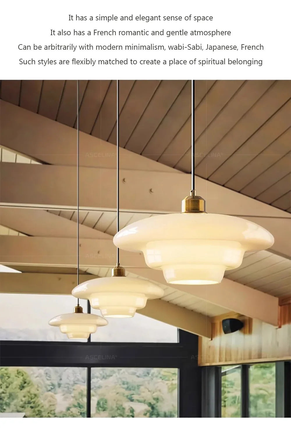 Modern Cream Glass Pendant Light