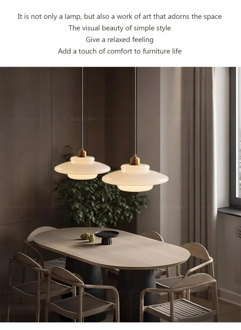 Modern Cream Glass Pendant Light