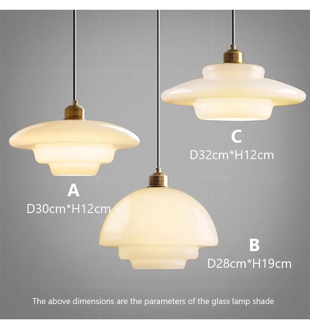 Modern Cream Glass Pendant Light