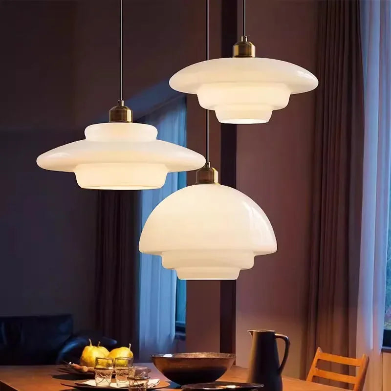 Modern Cream Glass Pendant Light