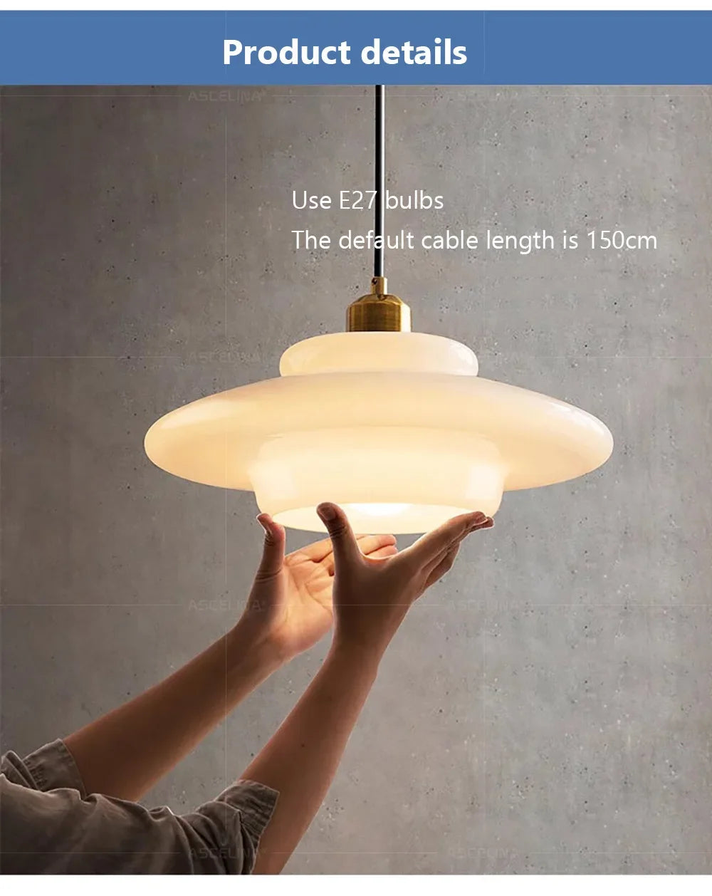 Modern Cream Glass Pendant Light