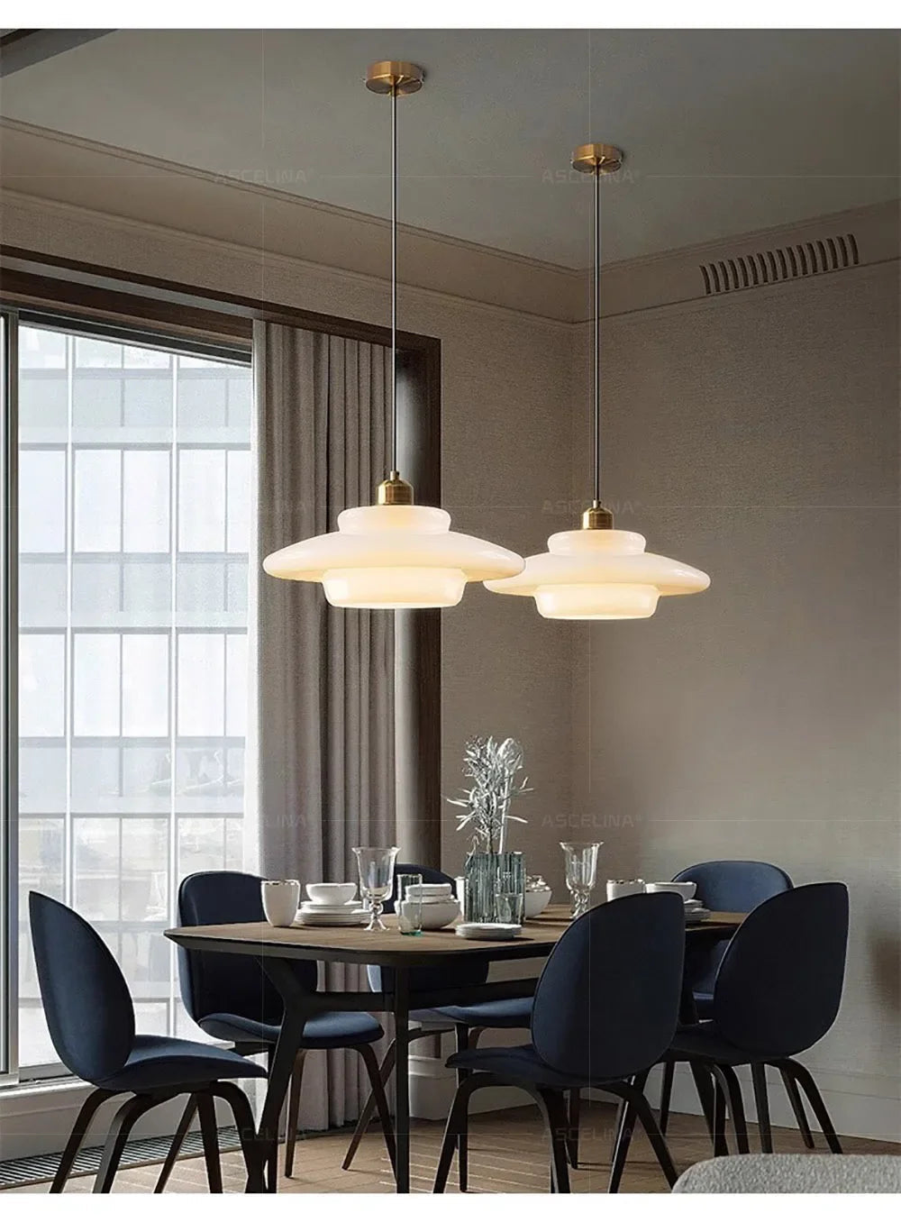 Modern Cream Glass Pendant Light