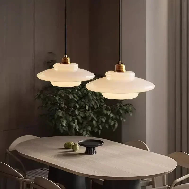 Modern Cream Glass Pendant Light