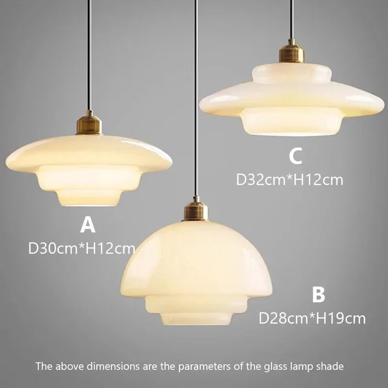 Modern Cream Glass Pendant Light