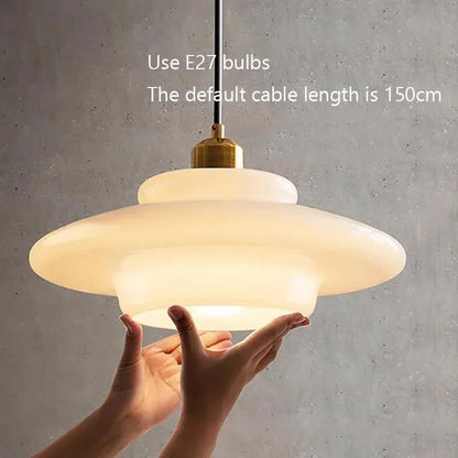 Modern Cream Glass Pendant Light