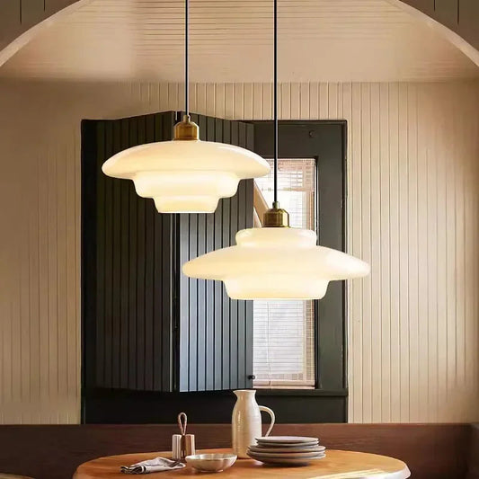 Modern Cream Glass Pendant Light