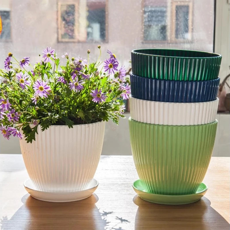 Modern Double Layer Plastic Flower Pot