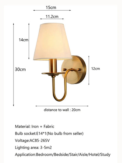 Modern Fabric E14 Wall Lamp