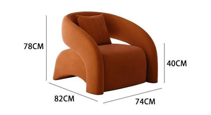 Modern Fabric Lounge Chair - 80cm