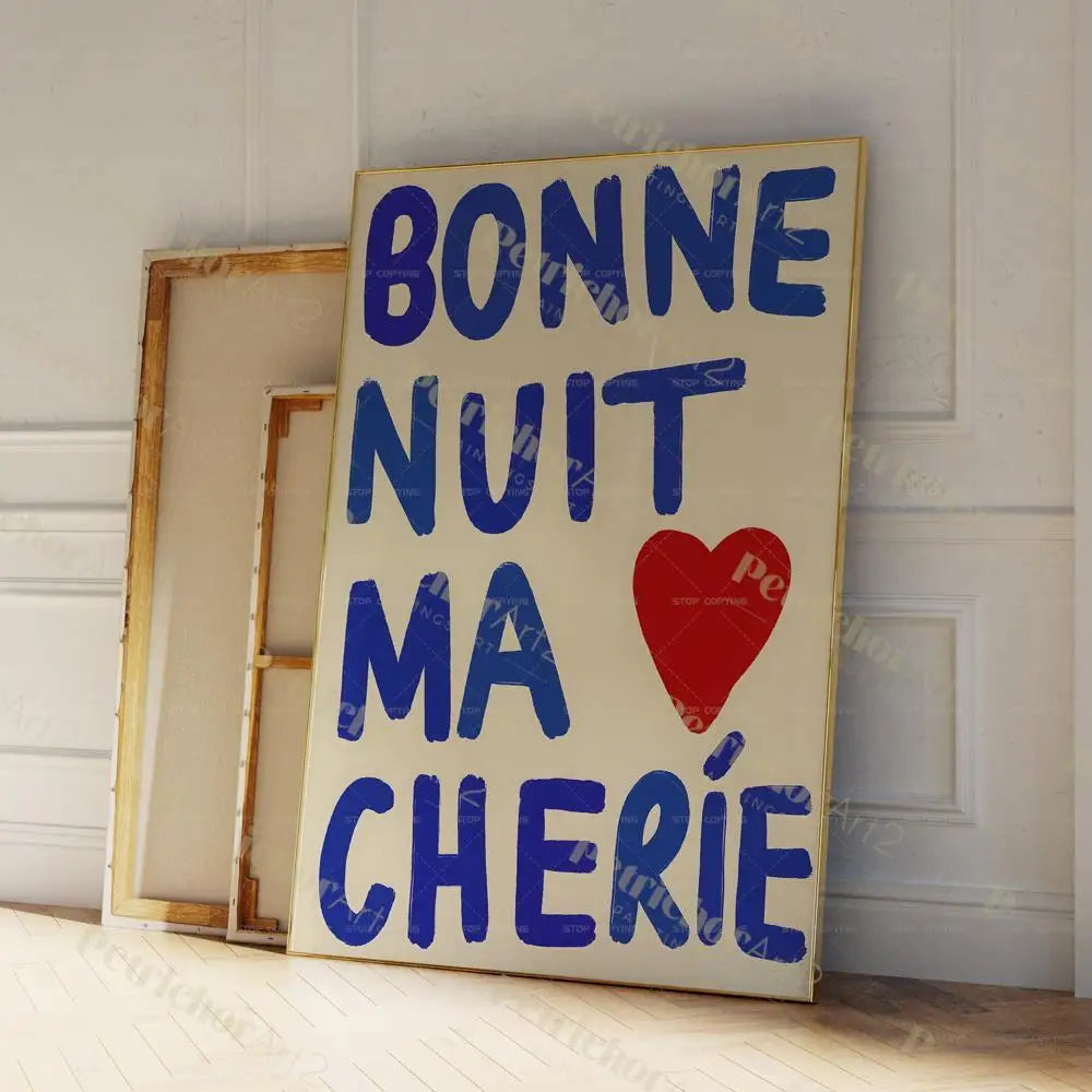 Modern French Love Quote Canvas