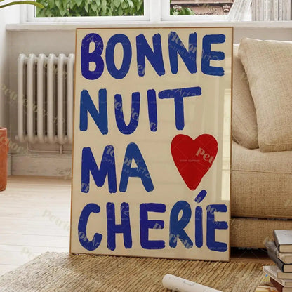 Modern French Love Quote Canvas