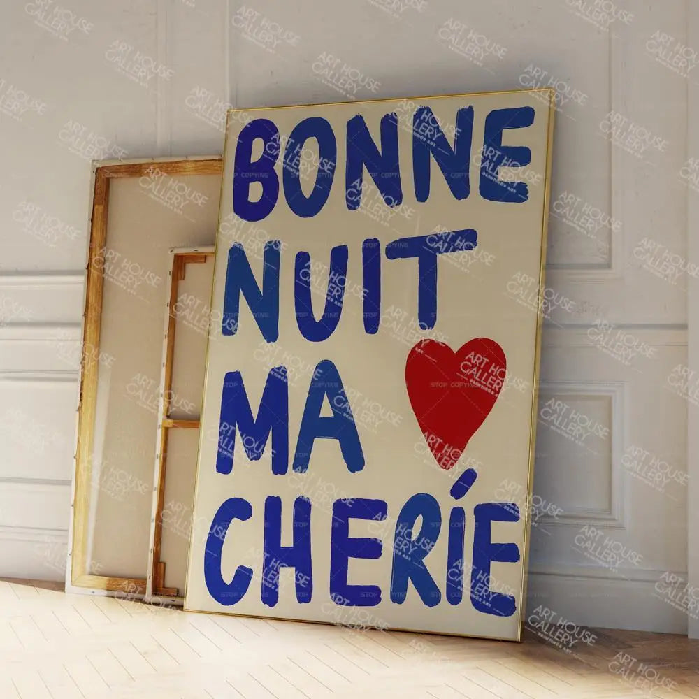 Modern French Love Quotes Canvas