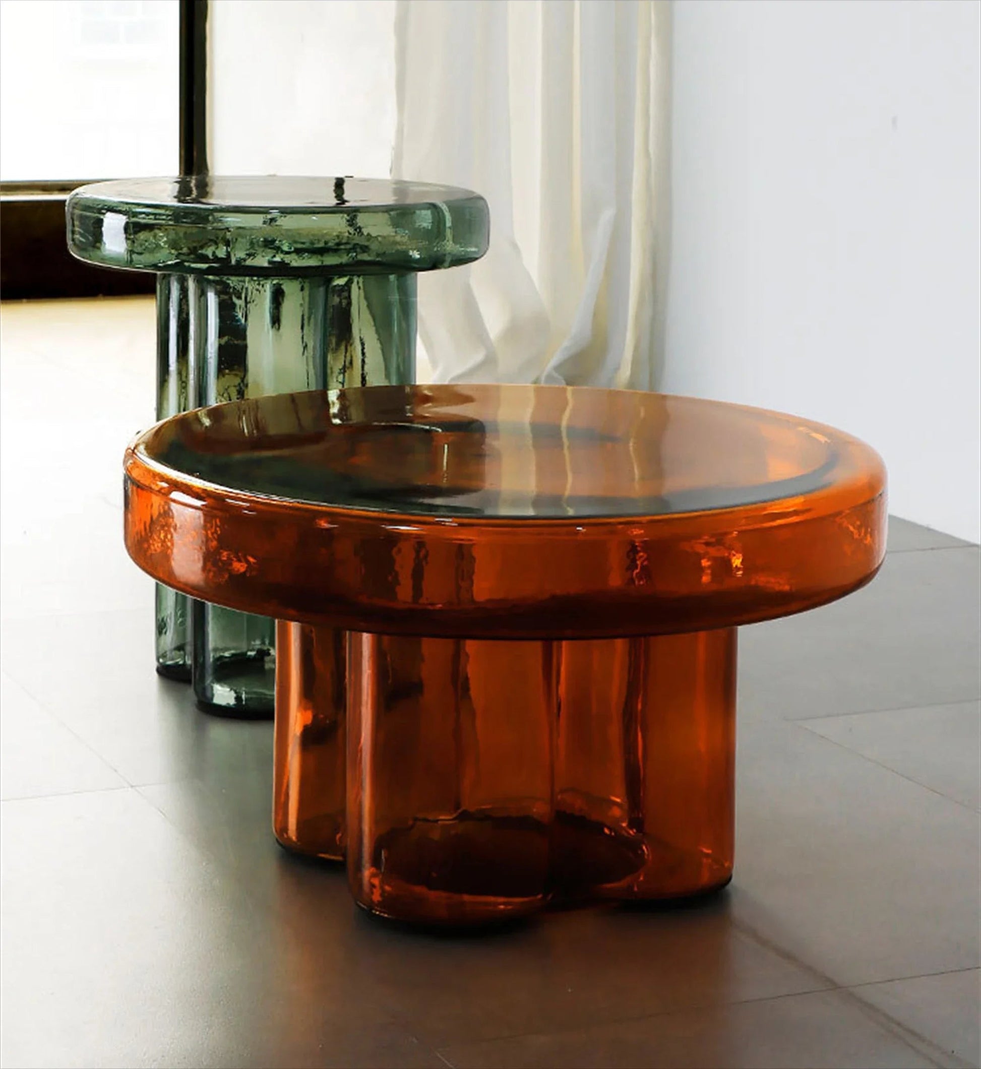 Modern Glass Petal Coffee Table