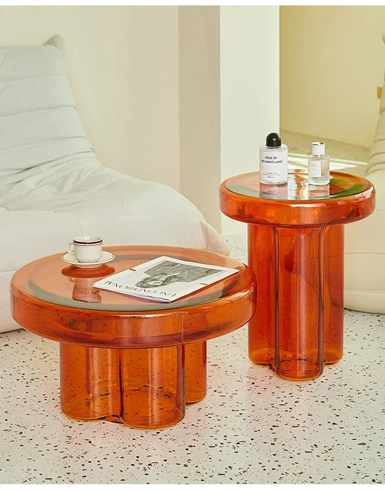 Modern Glass Petal Coffee Table