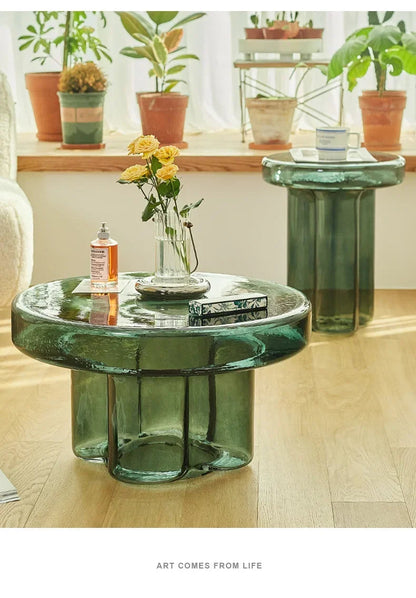 Modern Glass Petal Coffee Table