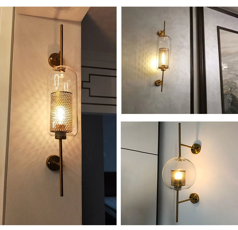 Modern Glass Wall Sconce Light