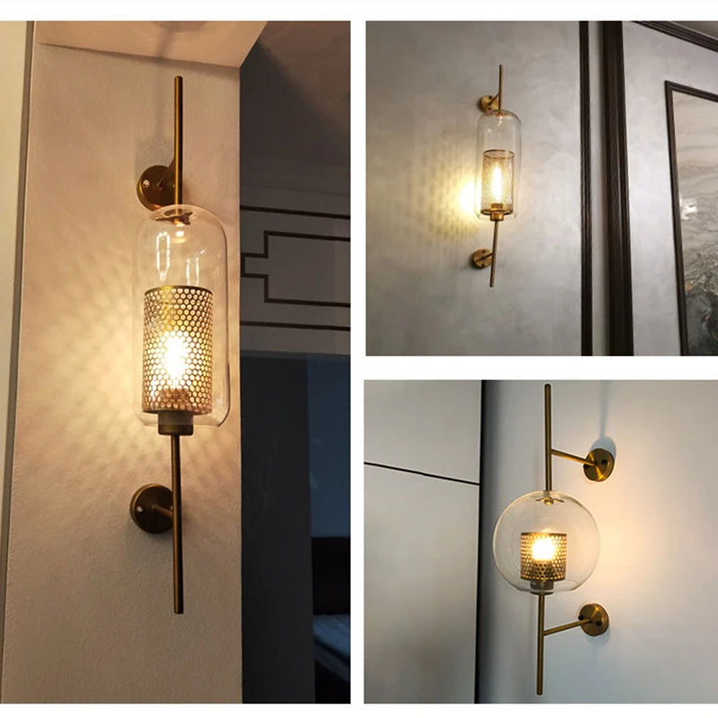 Modern Glass Wall Sconce Light