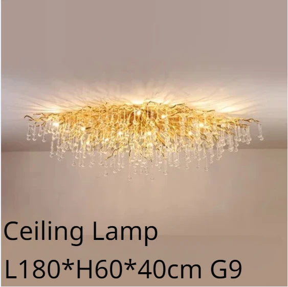 Modern Gold Crystal Chandelier Light