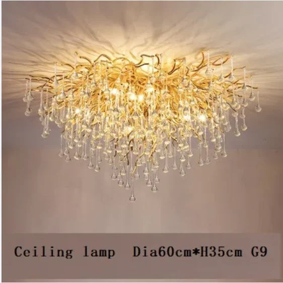 Modern Gold Crystal Chandelier Light