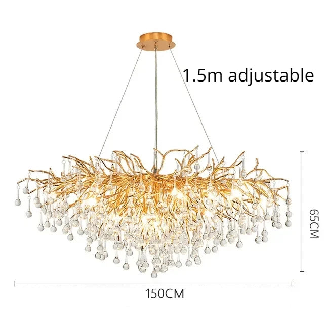 Modern Gold Crystal Chandelier Light