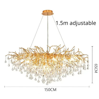 Modern Gold Crystal Chandelier Light